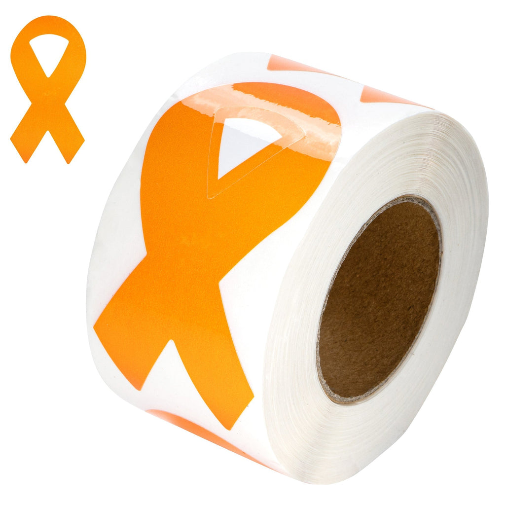 Large Orange Ribbon Stickers (250 per Roll) The Awareness Company