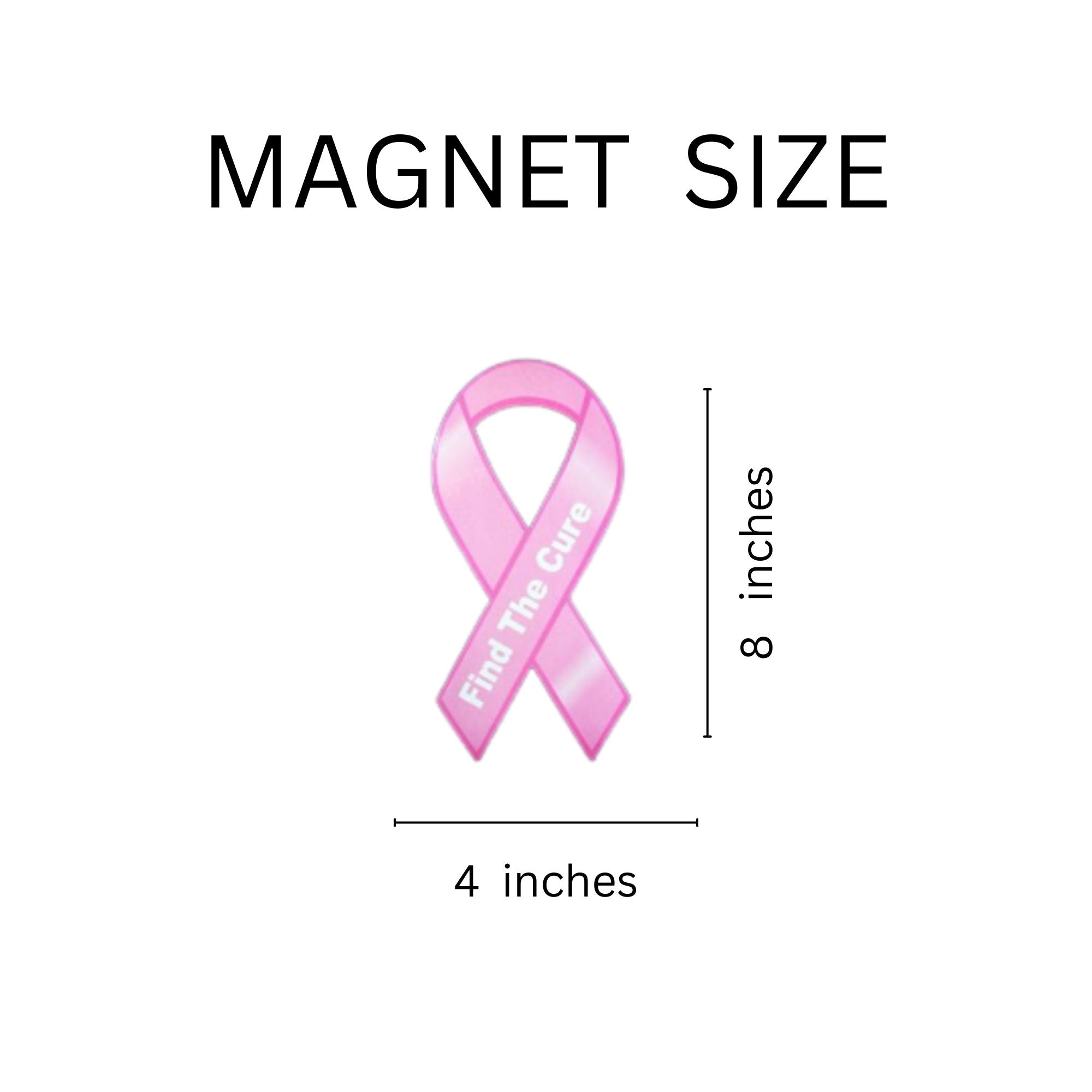 Large Pink Ribbon Find The Cure Car Magnets The Awareness Company