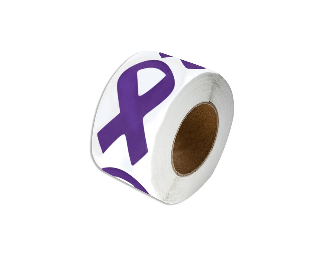 Large Purple Ribbon Stickers (250 per Roll) The Awareness Company