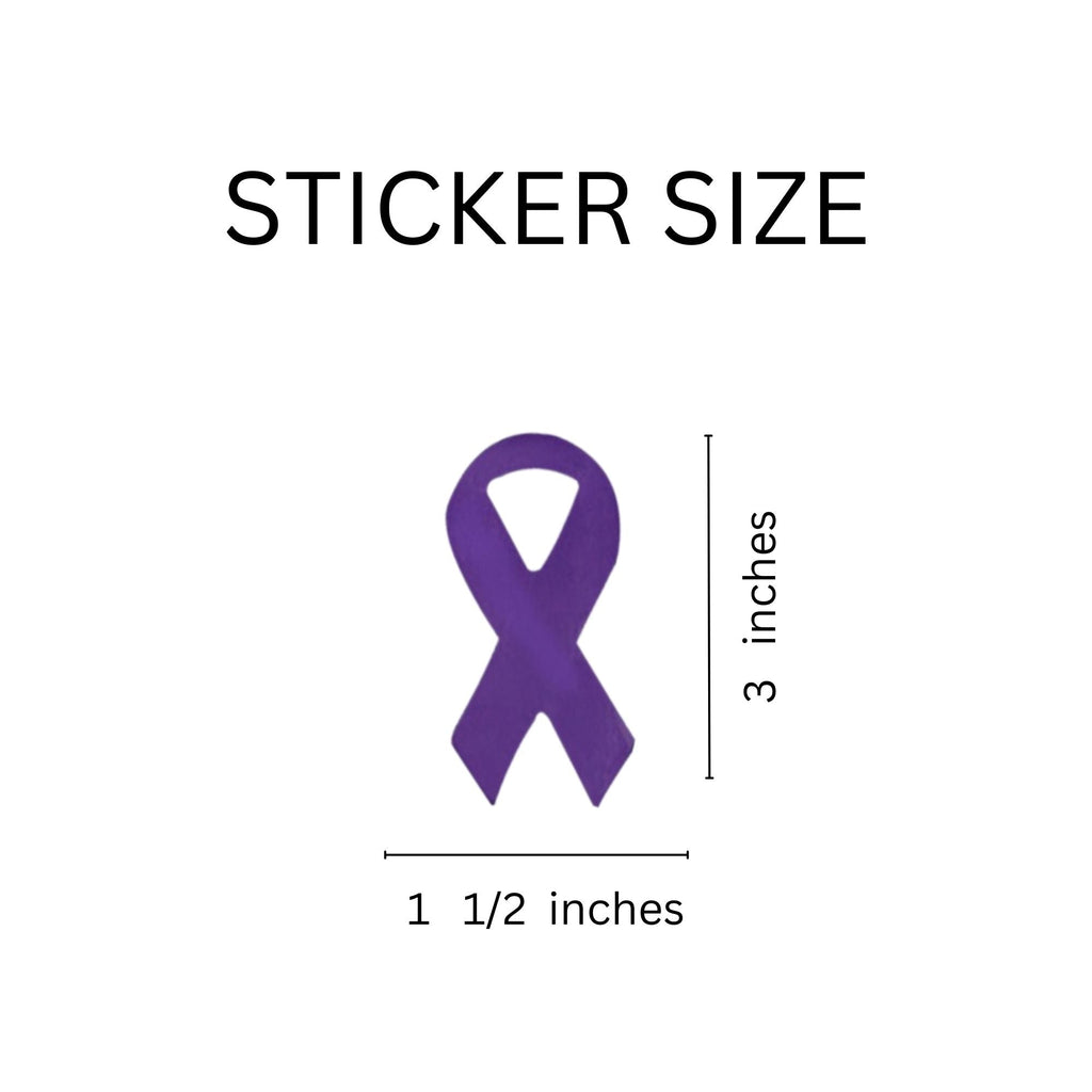 Large Purple Ribbon Stickers (250 per Roll) The Awareness Company
