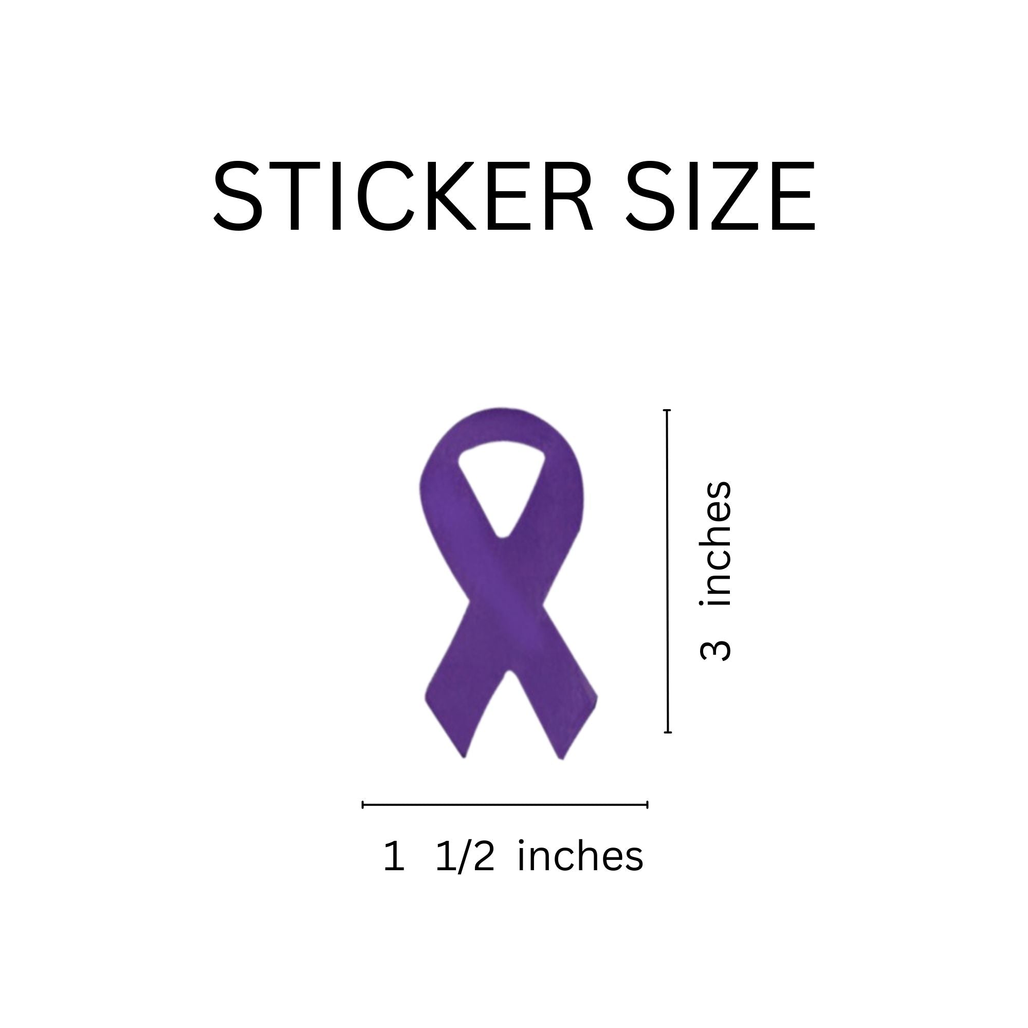 Large Purple Ribbon Stickers (250 per Roll) The Awareness Company