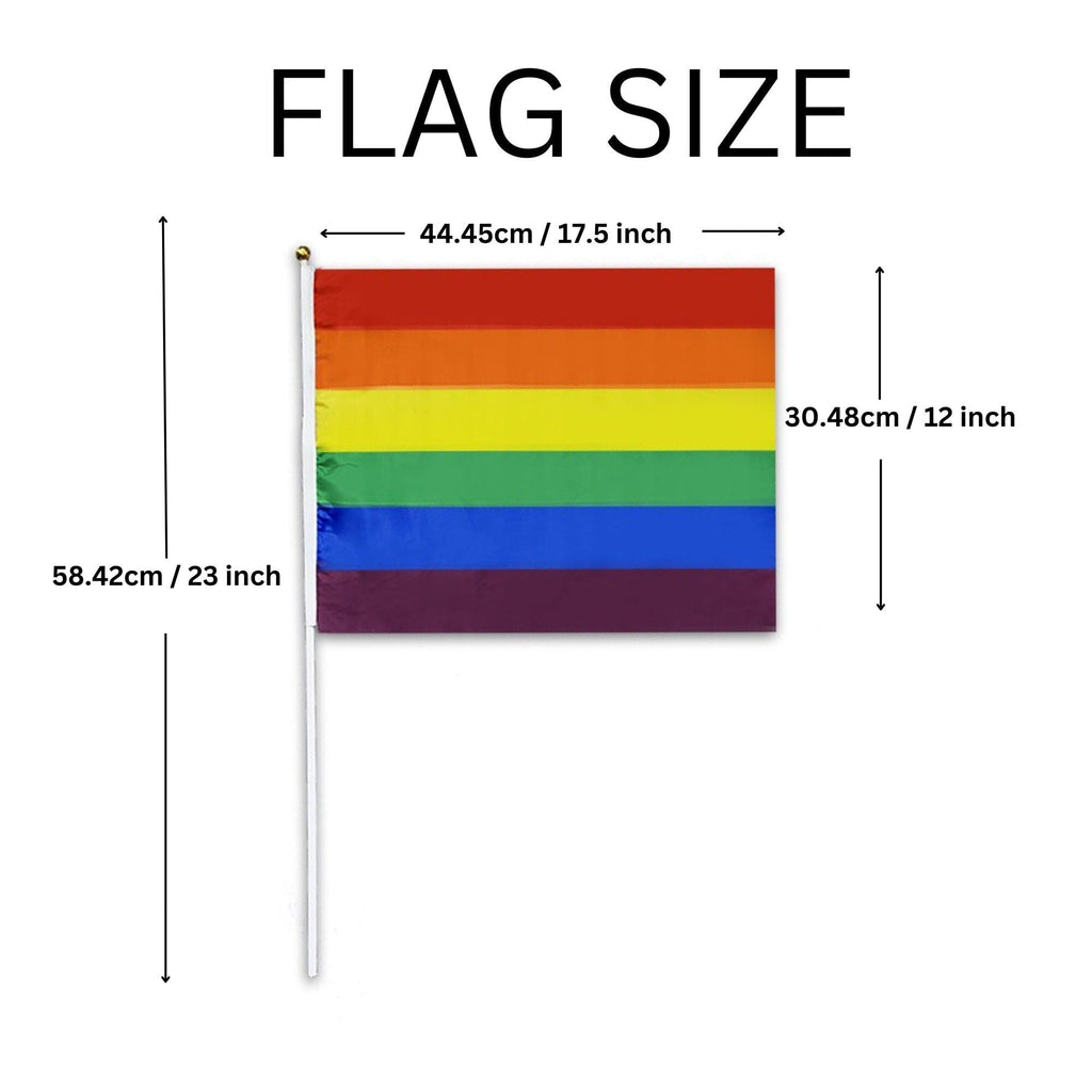 Large Rainbow Flags on a Stick The Awareness Company