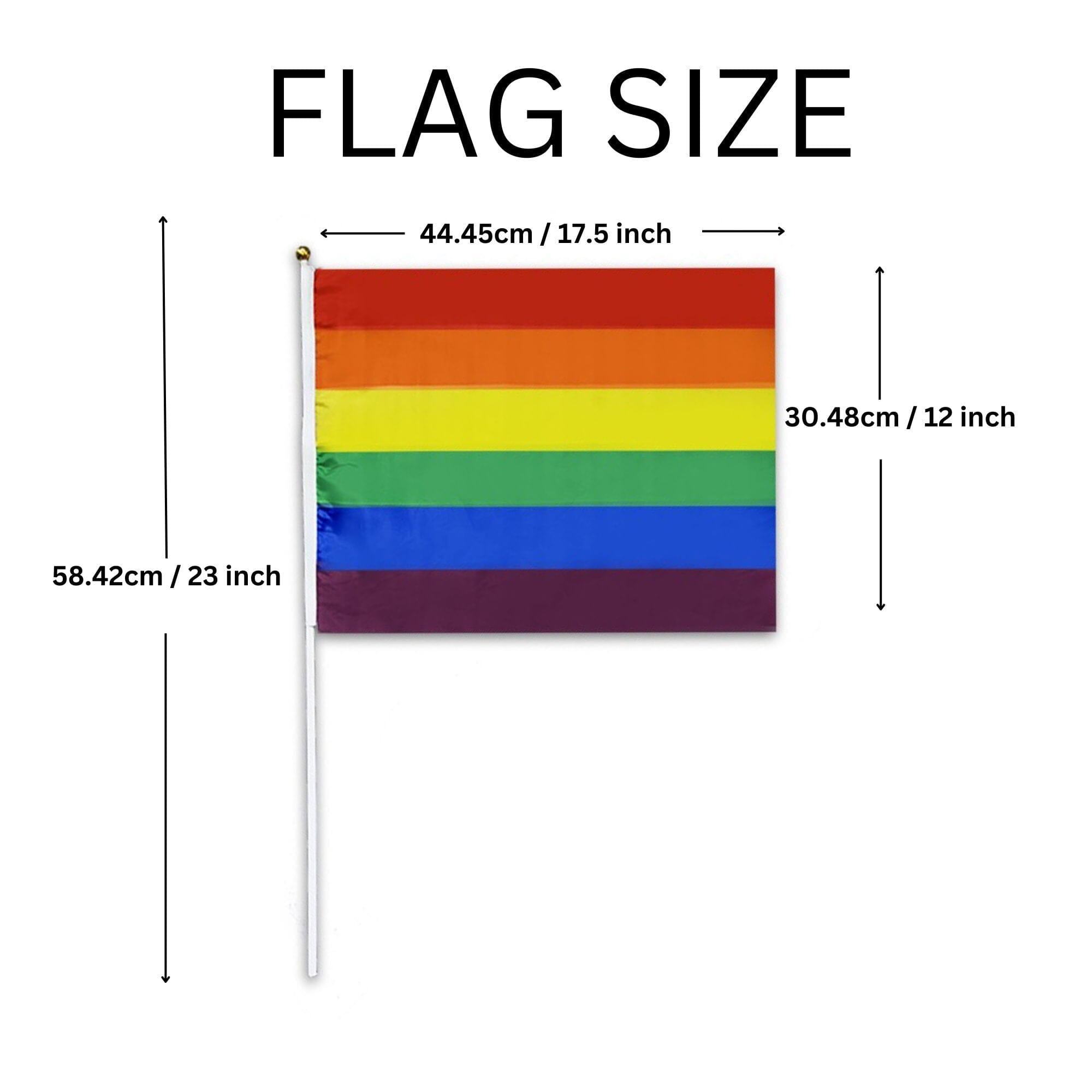 Large Rainbow Flags on a Stick The Awareness Company