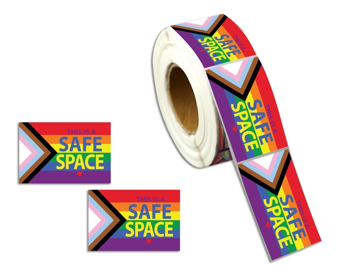 Large Rectangle Daniel Quasar Flag Safe Space Stickers (250 per Roll) The Awareness Company