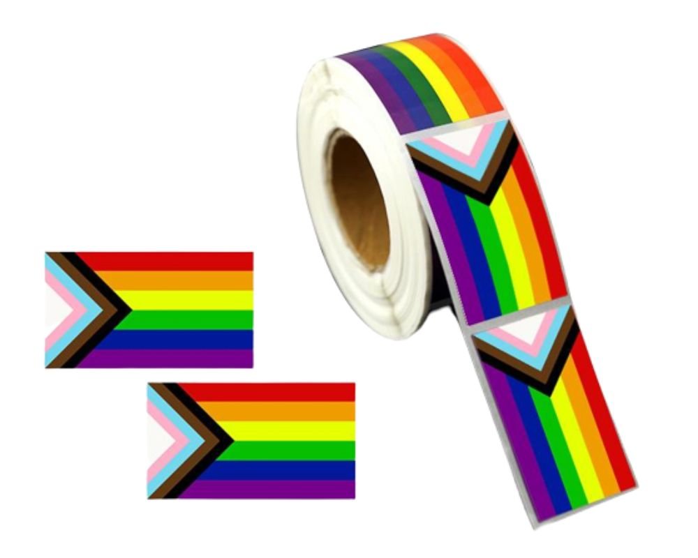 Large Rectangle Daniel Quasar Flag Stickers (250 per Roll) The Awareness Company