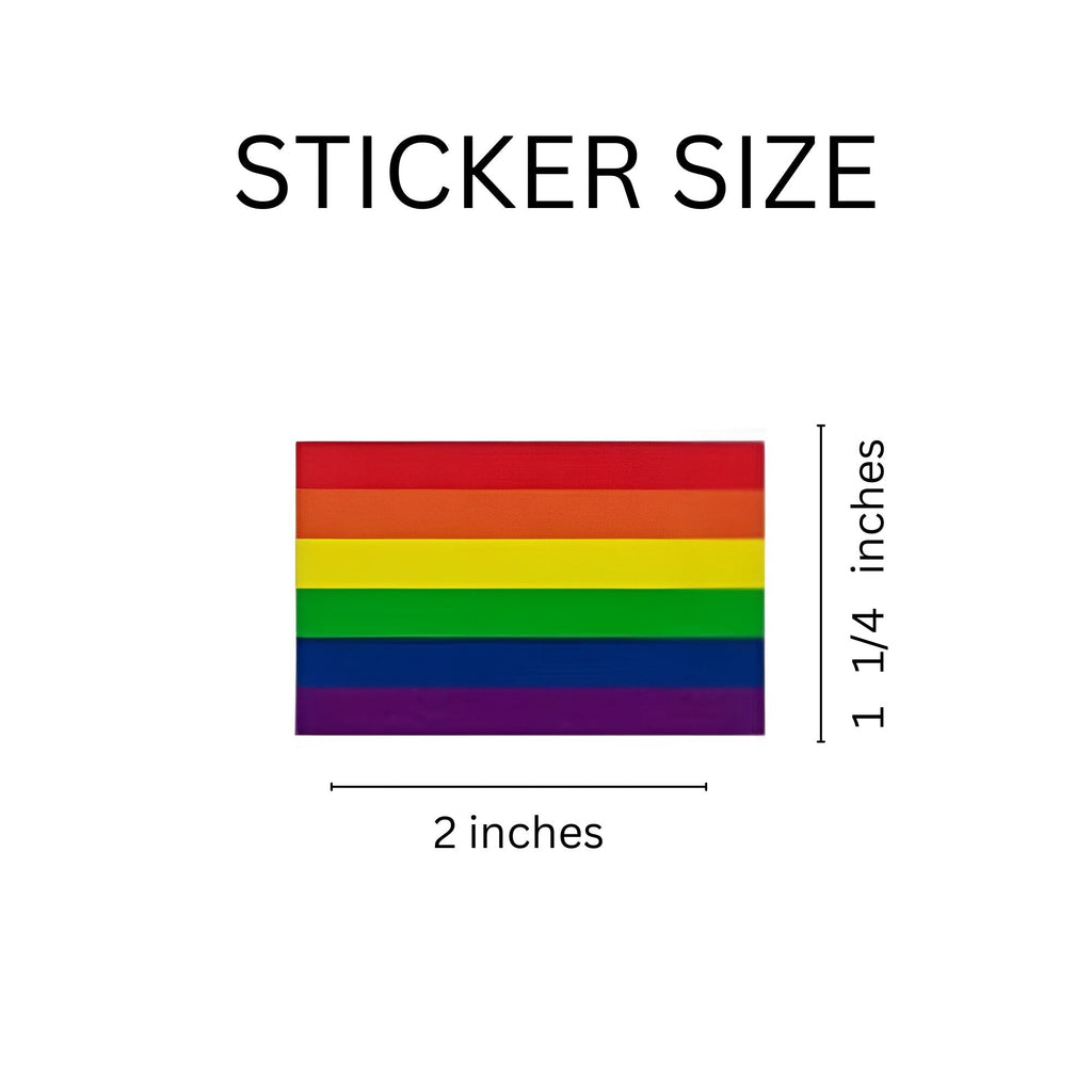 Large Rectangle Rainbow Flag Stickers (250 per Roll) The Awareness Company