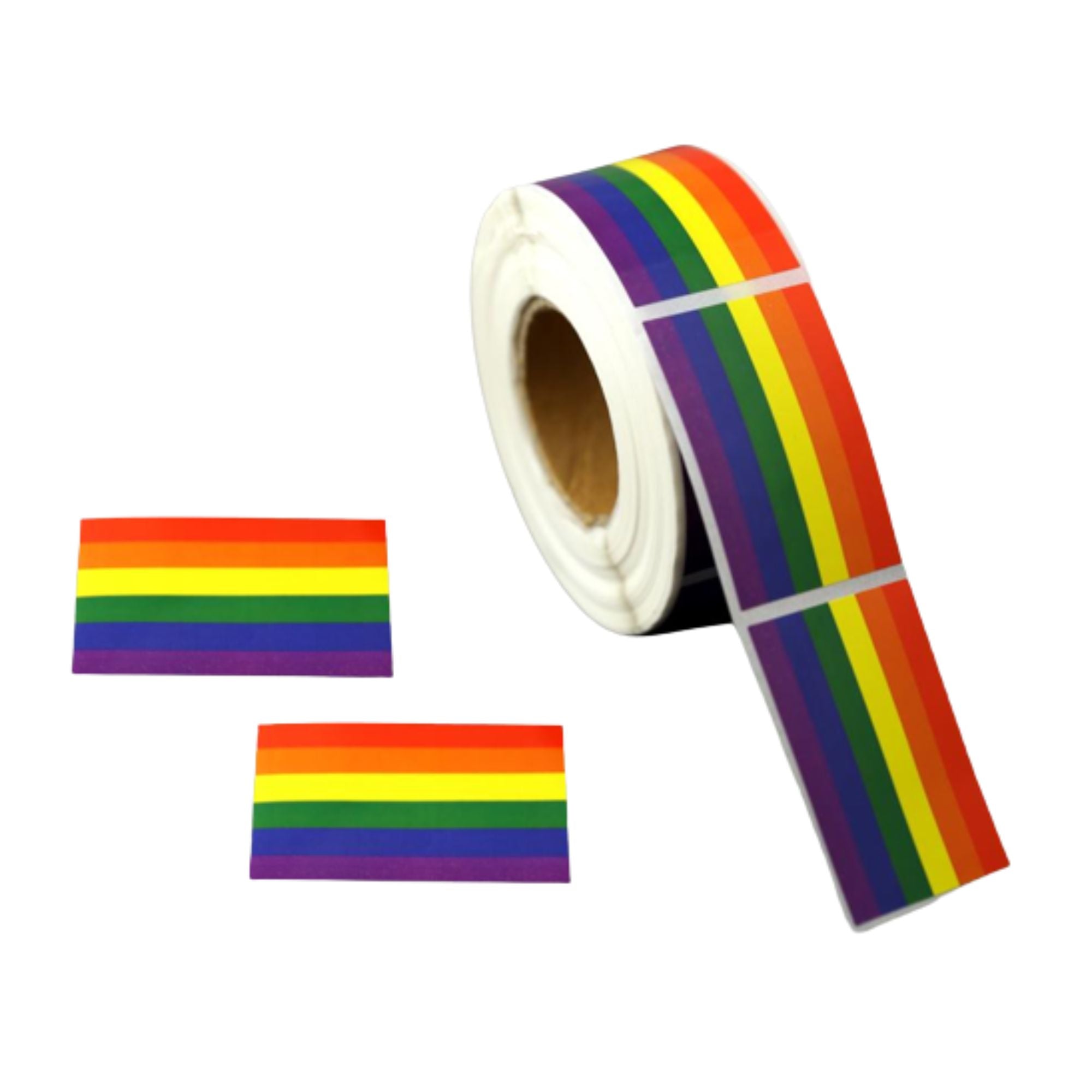 Large Rectangle Rainbow Flag Stickers (250 per Roll) The Awareness Company
