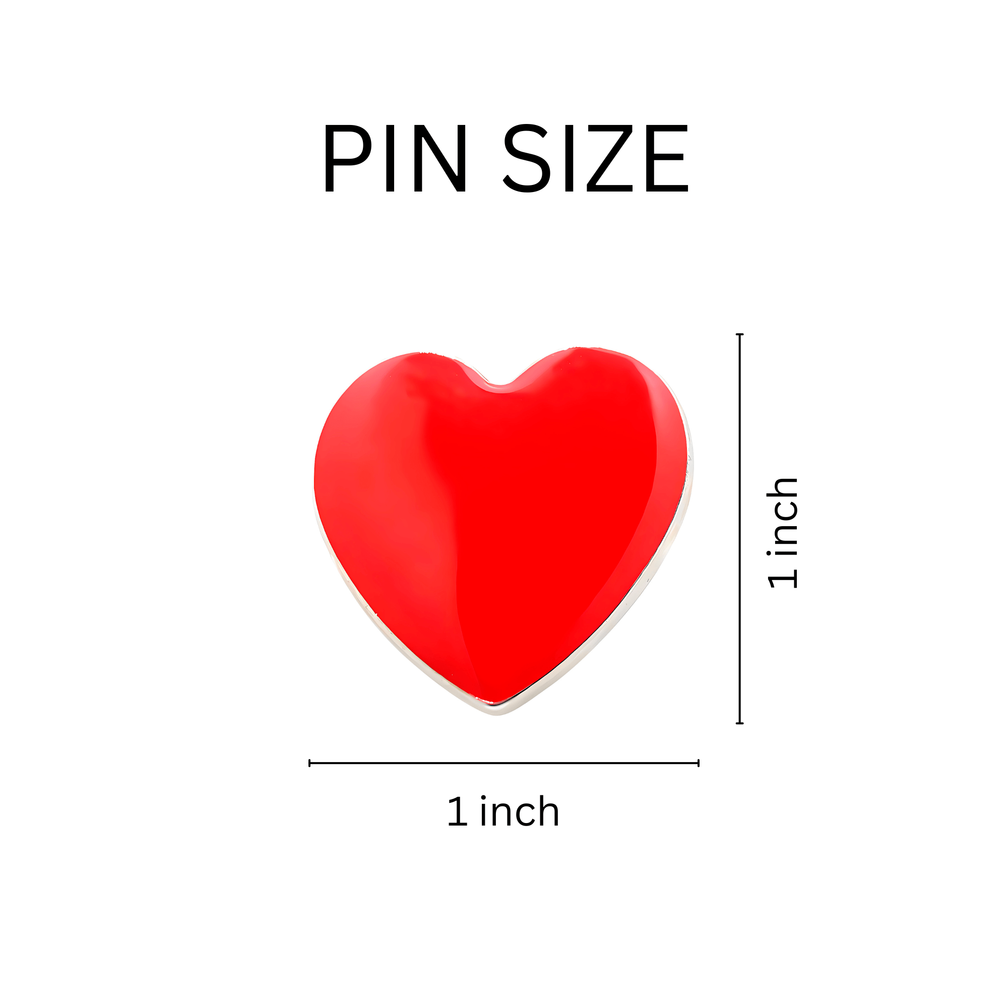 Large Red Heart Shaped Pins The Awareness Company
