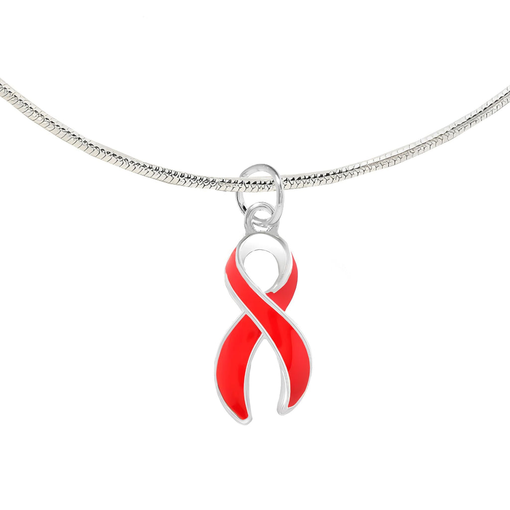 Large Red Ribbon Awareness Necklace The Awareness Company