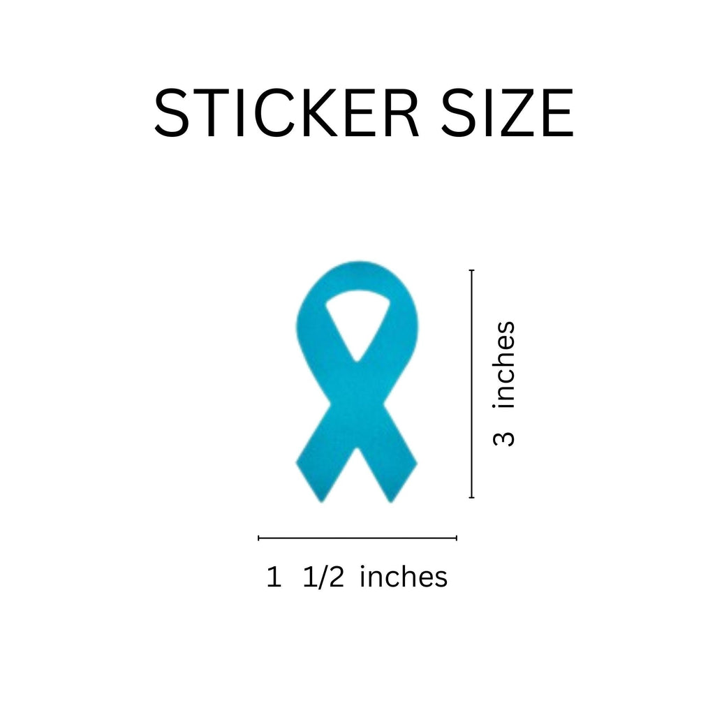 Large Teal Ribbon Stickers (250 per Roll) The Awareness Company