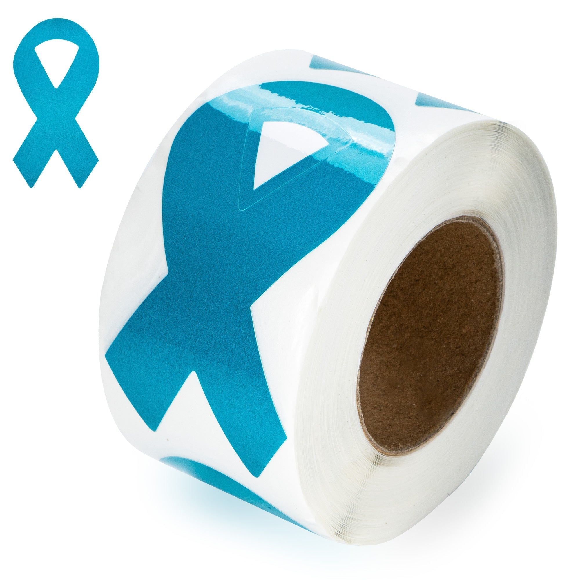 Large Teal Ribbon Stickers (250 per Roll) The Awareness Company