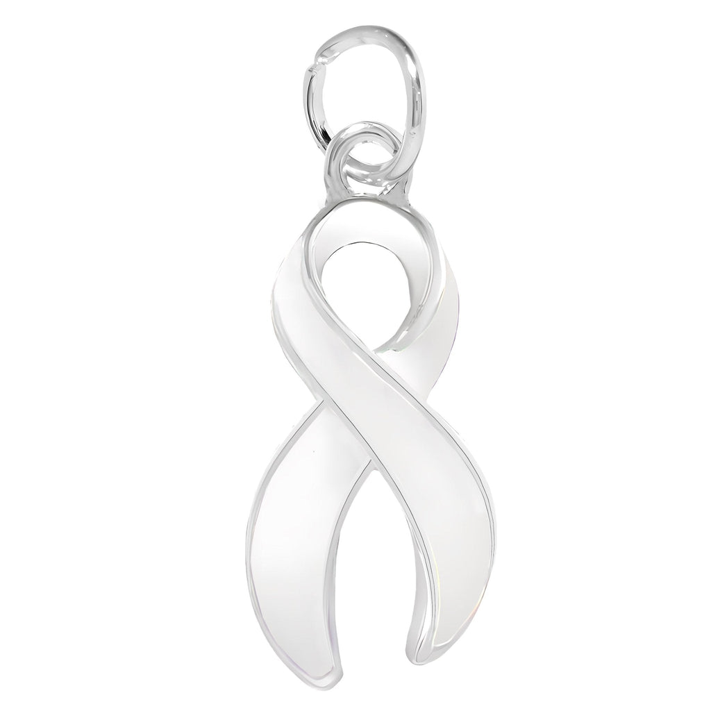 Large White Ribbon Awareness Charms The Awareness Company