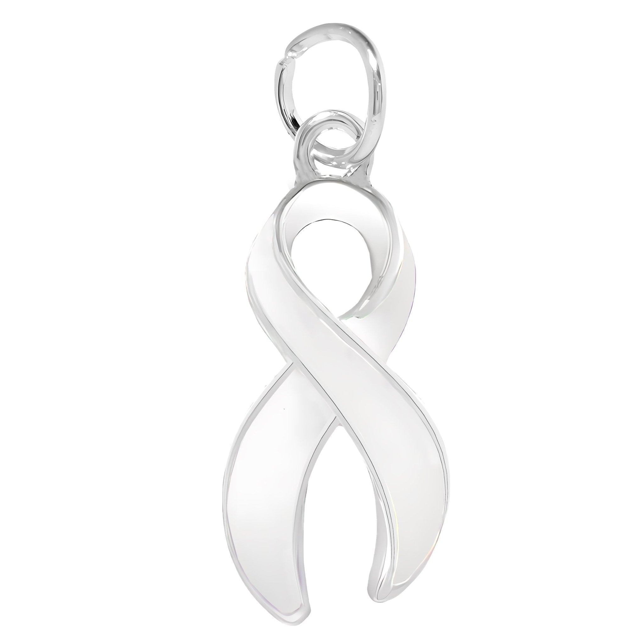 Large White Ribbon Awareness Charms The Awareness Company