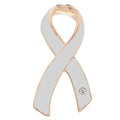 Large White Ribbon Awareness Pins The Awareness Company