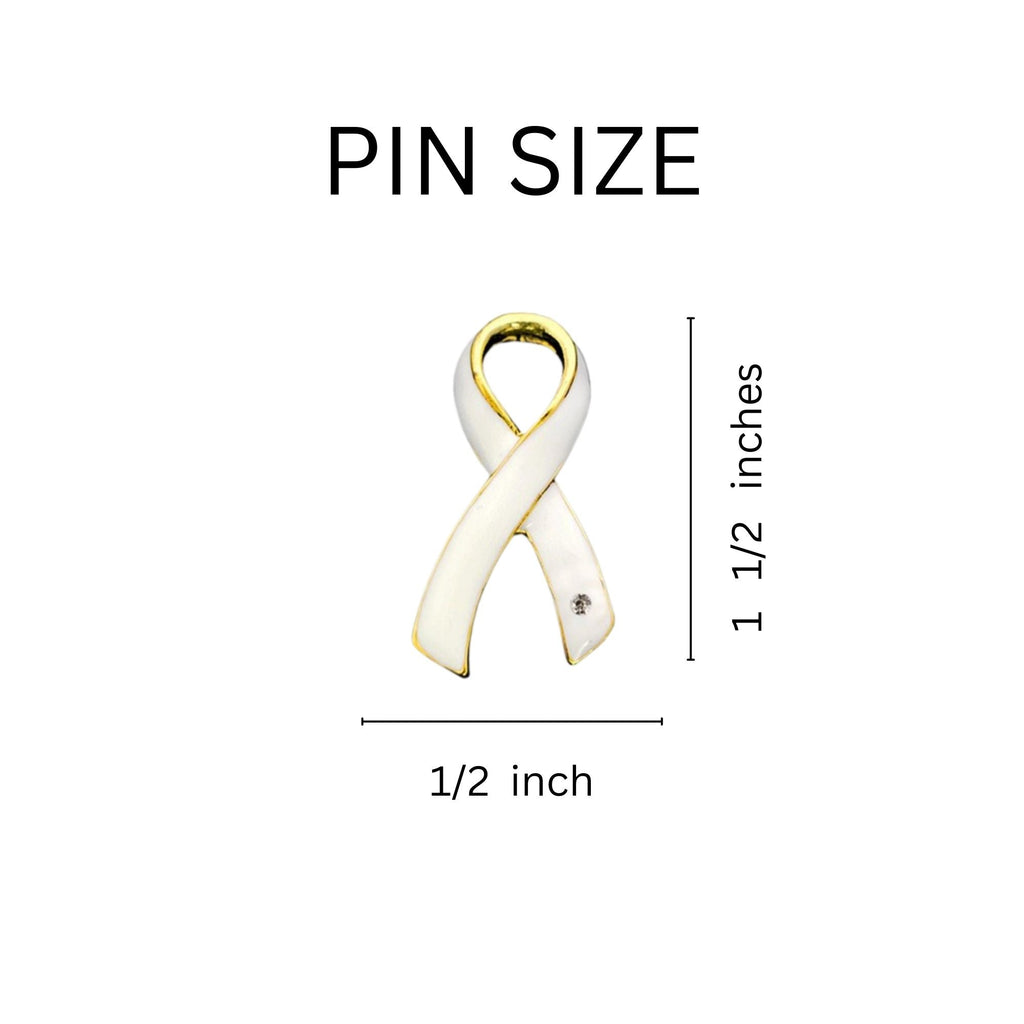 Large White Ribbon Awareness Pins The Awareness Company