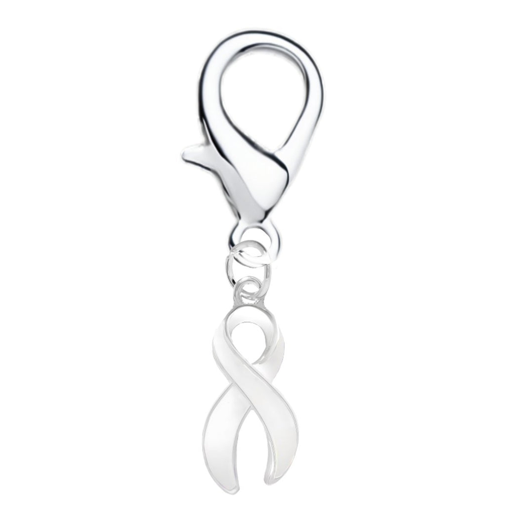 Large White Ribbon Hanging Charms The Awareness Company