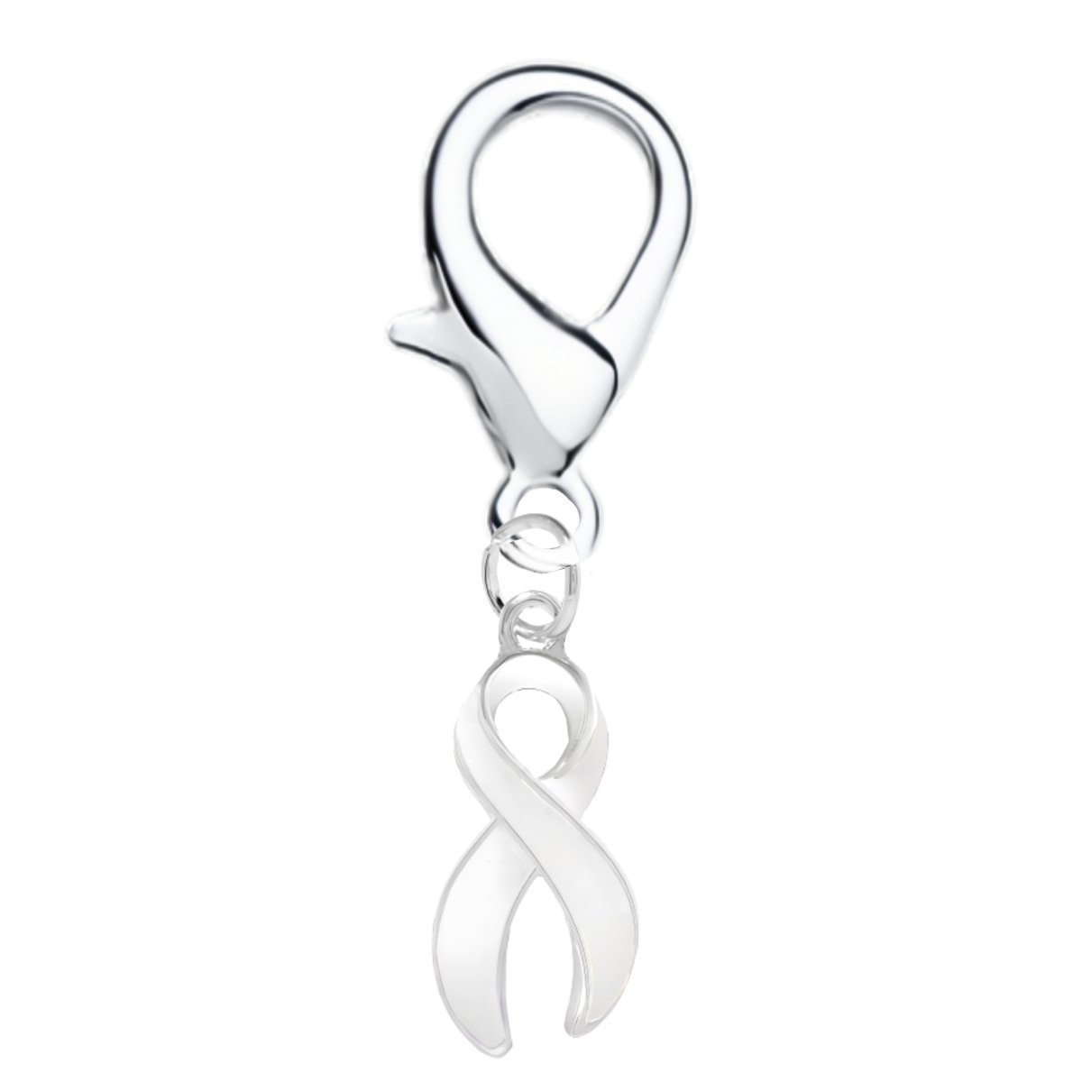 Large White Ribbon Hanging Charms The Awareness Company