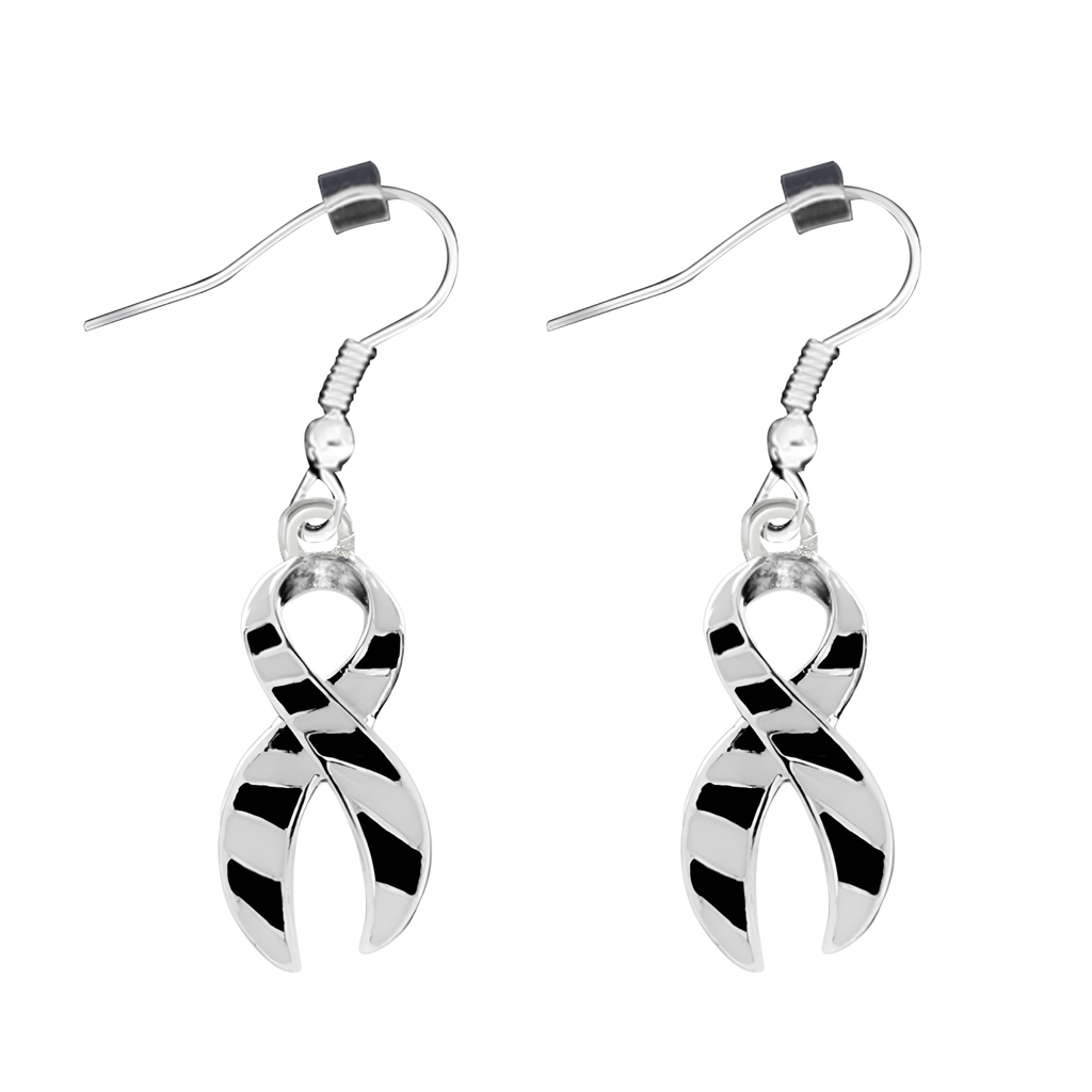 Large Zebra Print Ribbon Earrings The Awareness Company