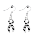 Large Zebra Print Ribbon Earrings The Awareness Company