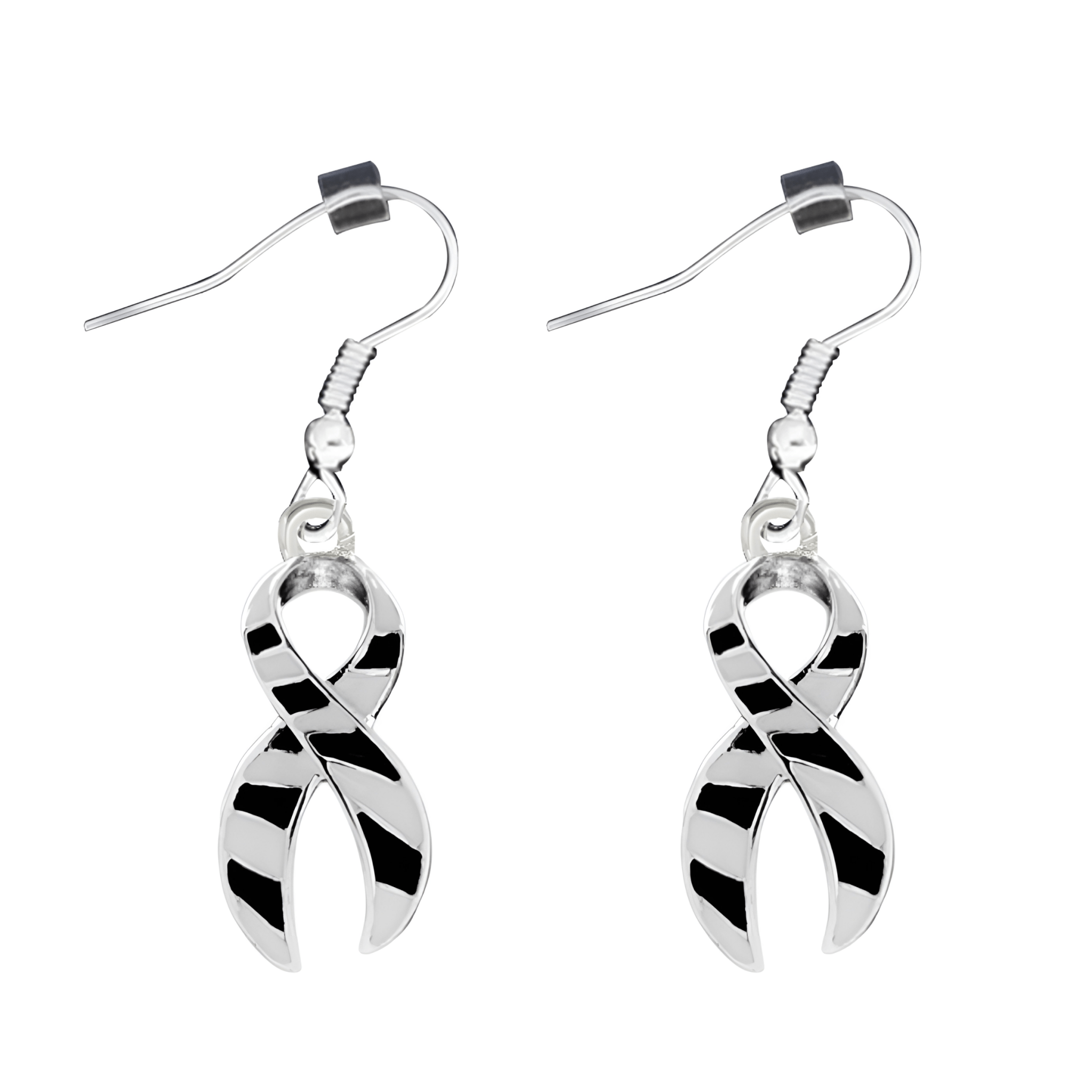 Large Zebra Print Ribbon Earrings The Awareness Company