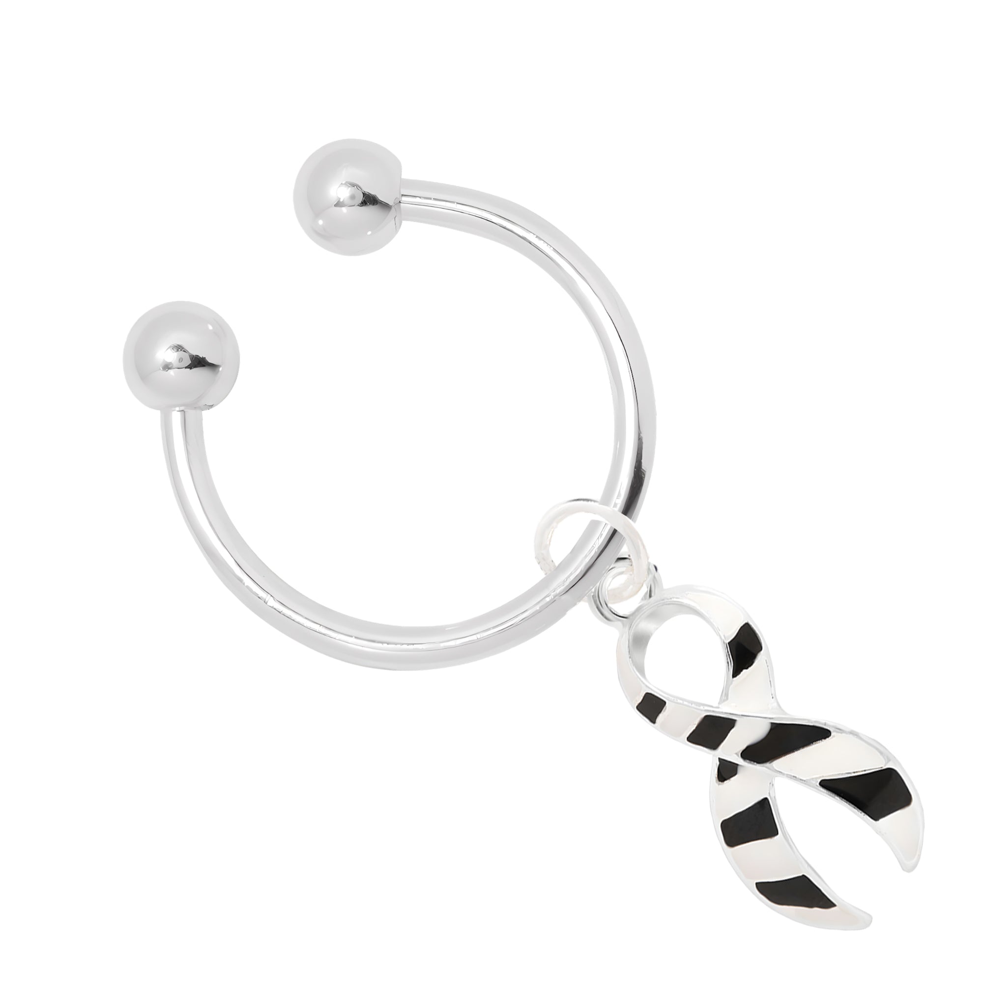Large Zebra Print Ribbon Horseshoe Key Chains The Awareness Company