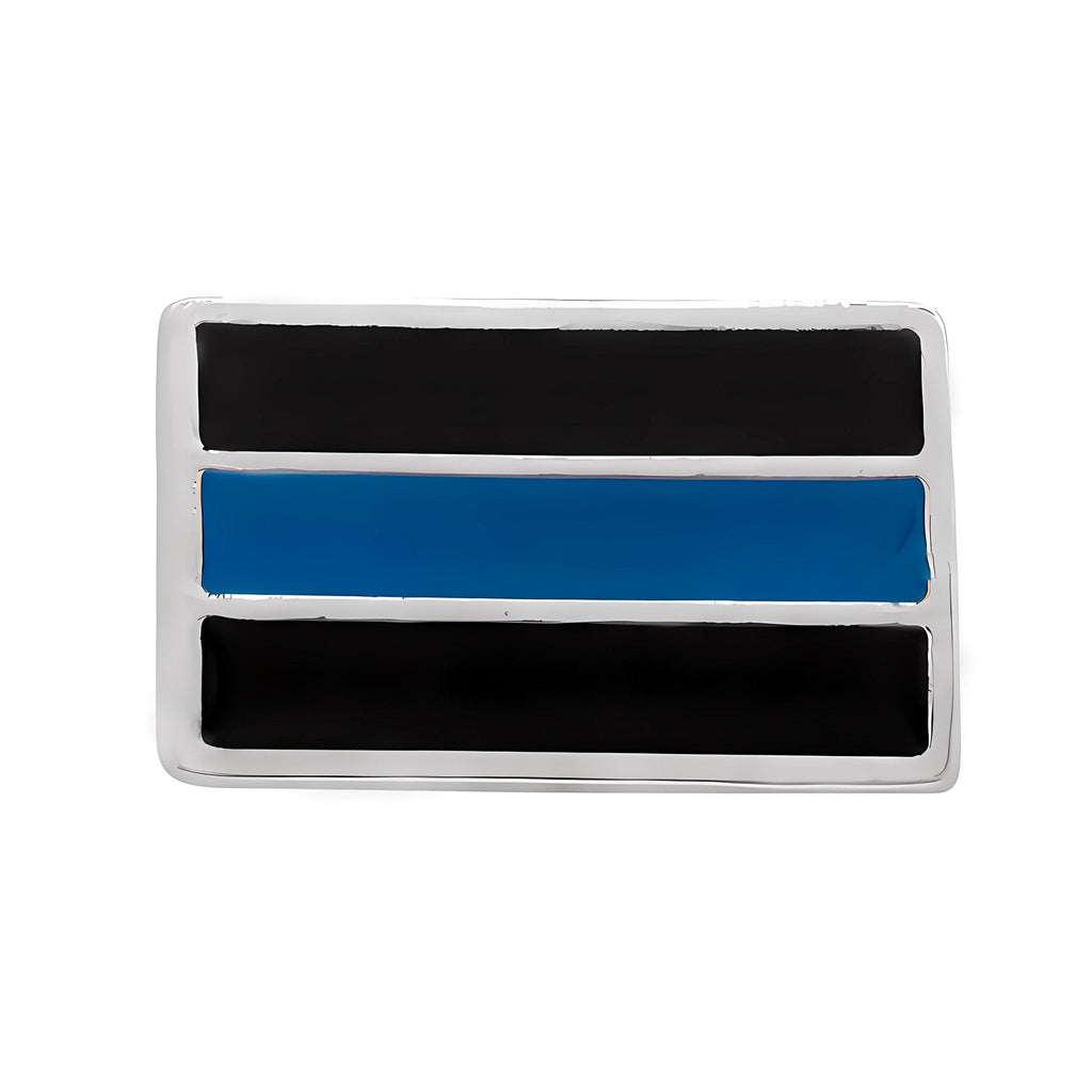 Law Enforcement Police Rectangle Blue Line Pins The Awareness Company