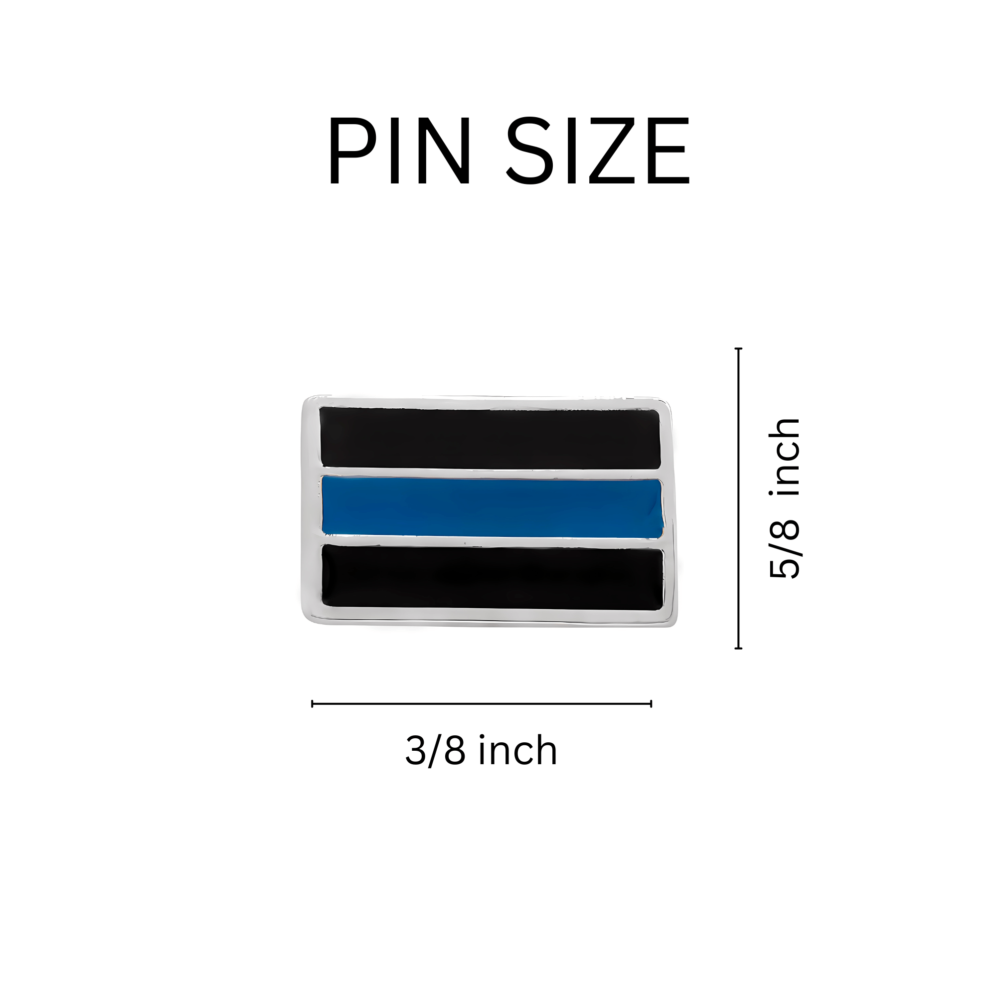 Law Enforcement Police Rectangle Blue Line Pins The Awareness Company