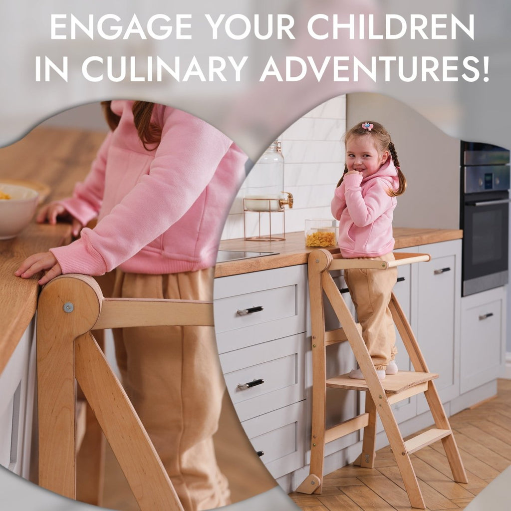 Learning Tower: Foldable Step Stool for Toddlers - Beige Goodevas B2B