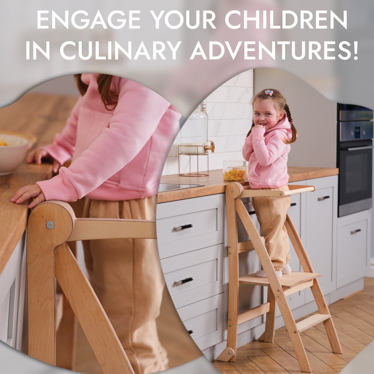 Learning Tower: Foldable Step Stool for Toddlers - Beige Goodevas B2B