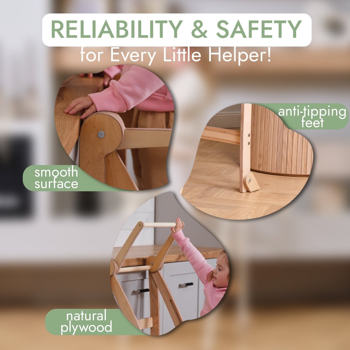 Learning Tower: Foldable Step Stool for Toddlers - Beige Goodevas B2B