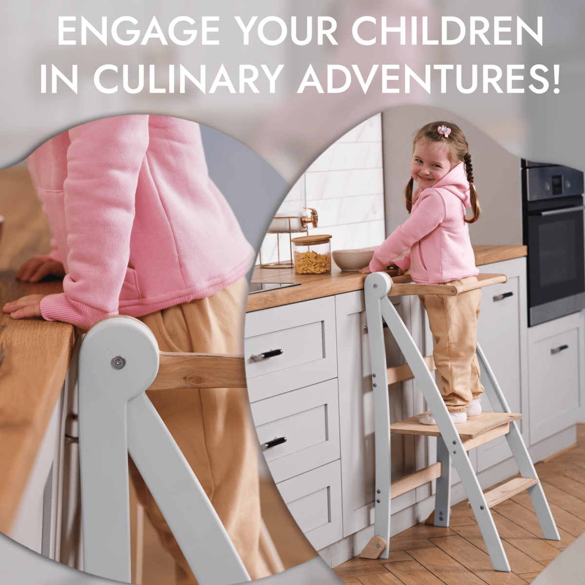 Learning Tower: Foldable Step Stool for Toddlers - Gray Goodevas B2B