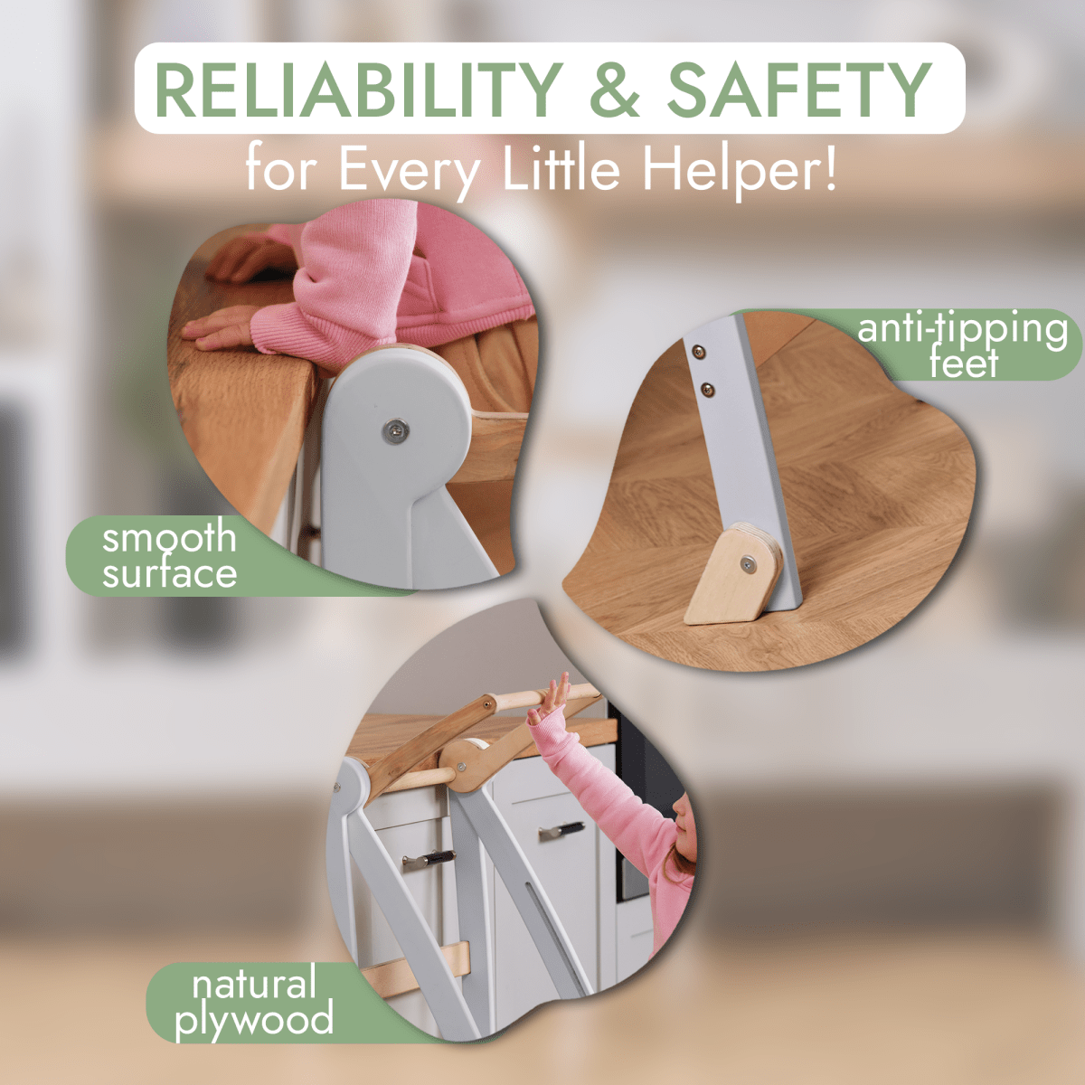 Learning Tower: Foldable Step Stool for Toddlers - Gray Goodevas B2B