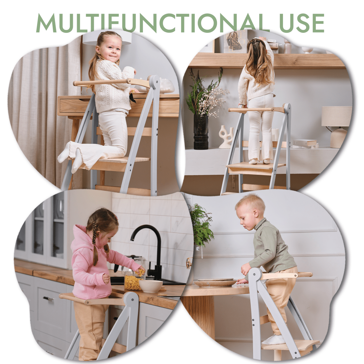 Learning Tower: Foldable Step Stool for Toddlers - Gray Goodevas B2B