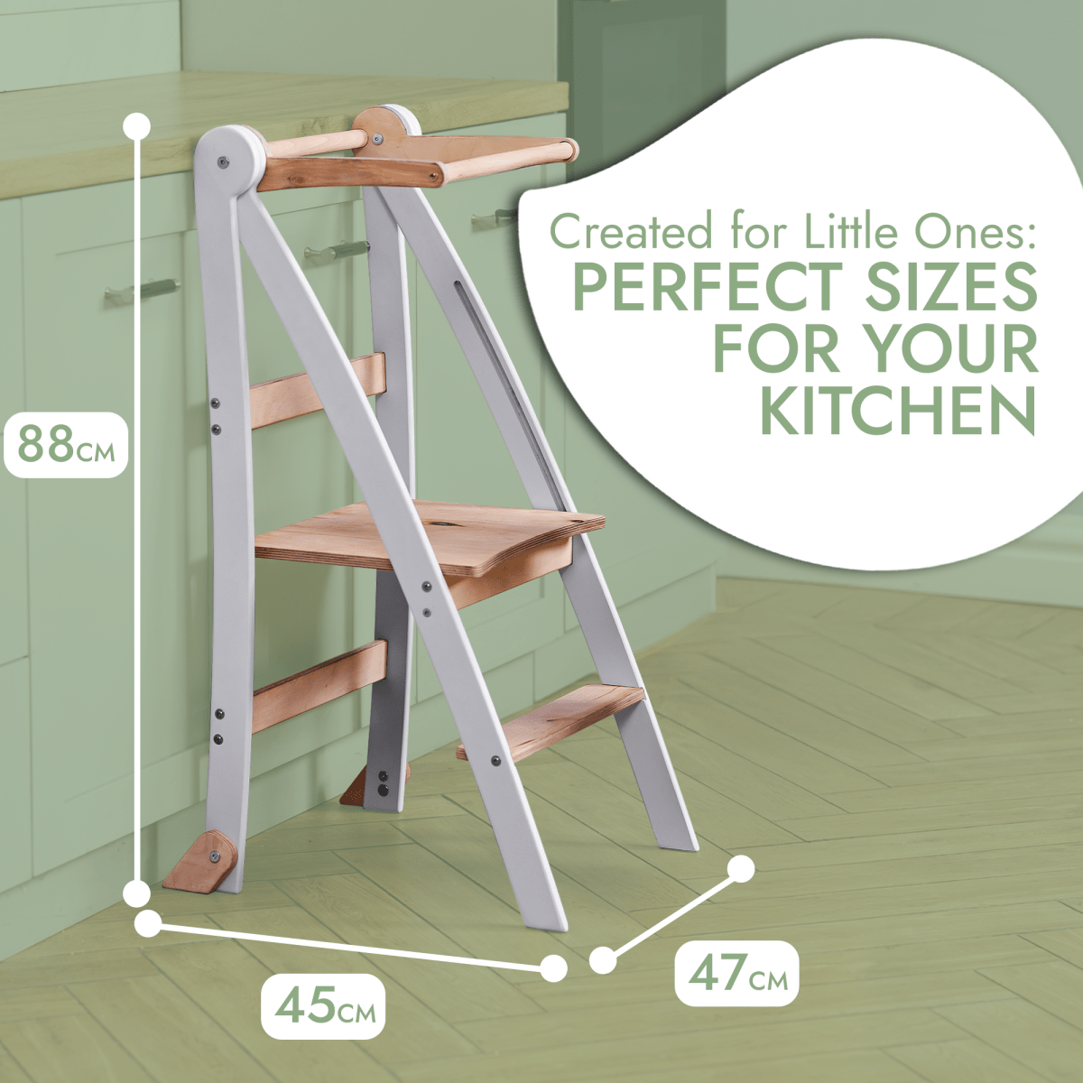 Learning Tower: Foldable Step Stool for Toddlers - Gray Goodevas B2B