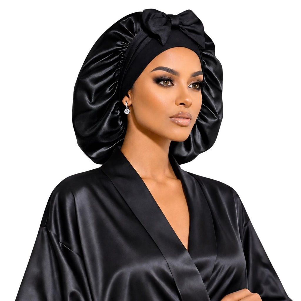 Satin Hair Bonnet for Sleeping – Adjustable Stretch Tie PHC