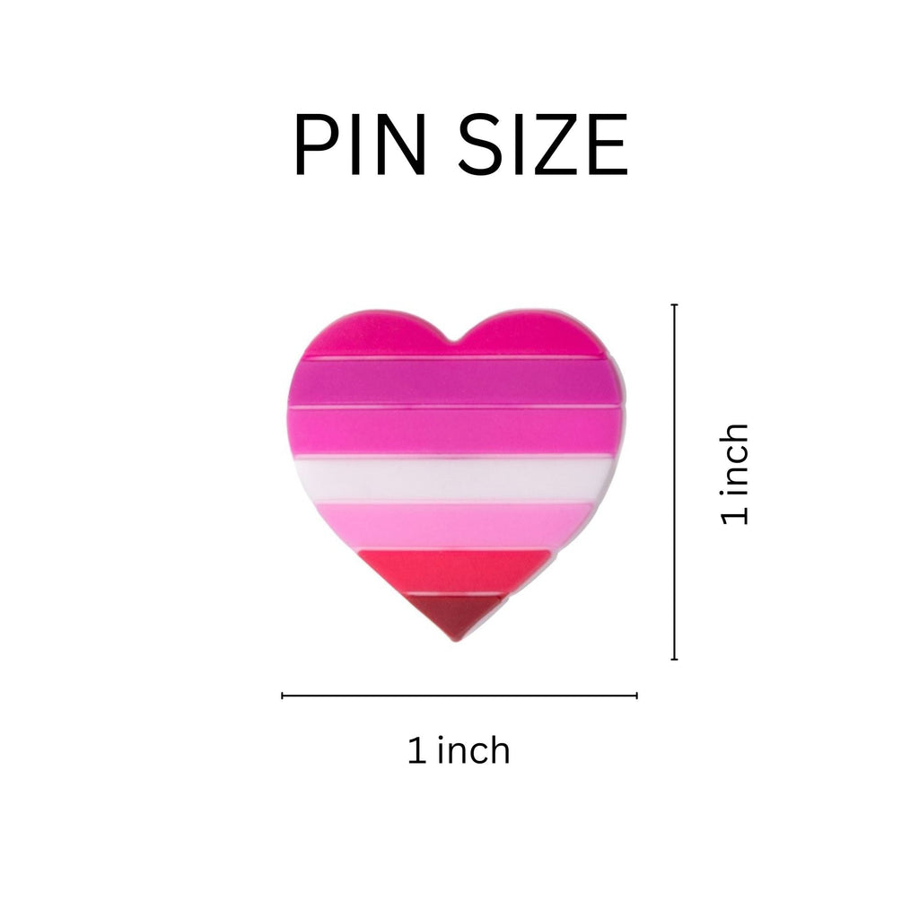 Lesbian Flag Heart Silicone Pins The Awareness Company