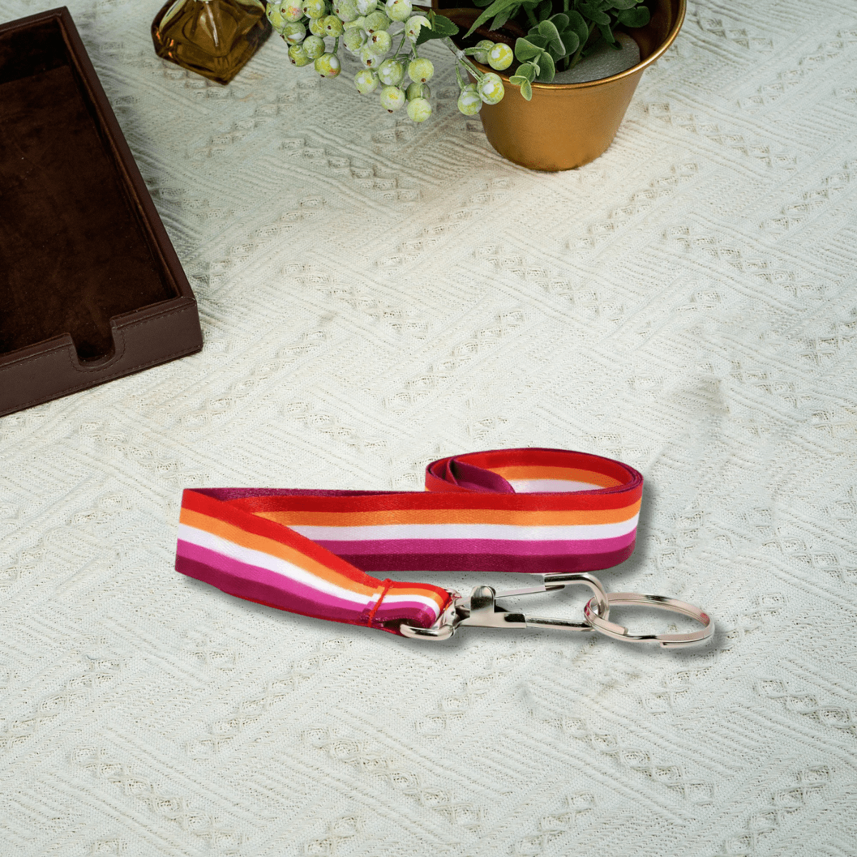 Lesbian Pride Flag Colored Lanyards The Awareness Company