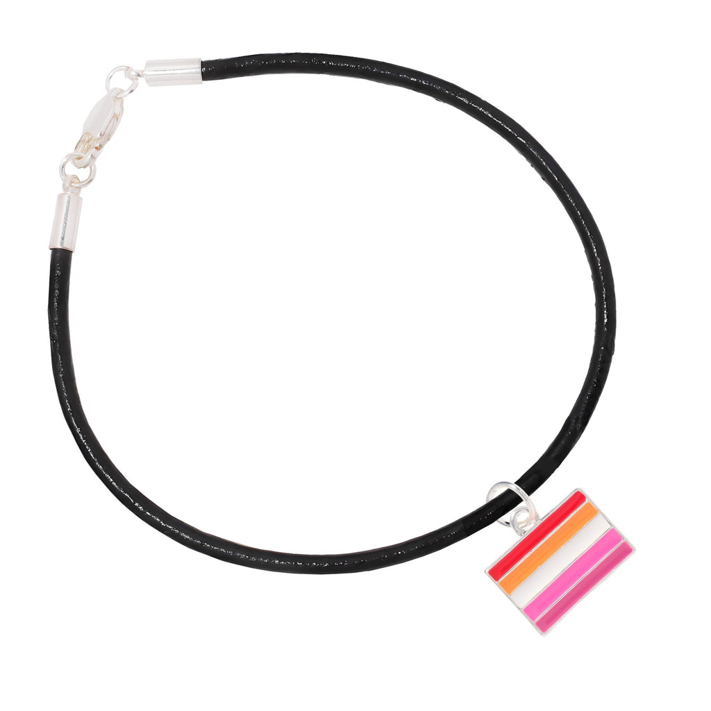 Lesbian Sunset Flag Black Cord Bracelets The Awareness Company