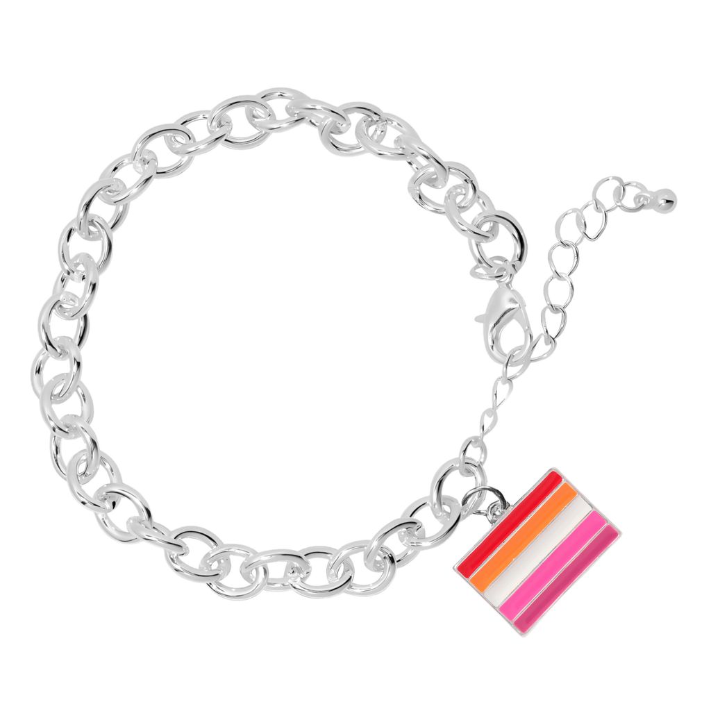 Lesbian Sunset Flag Chunky Charm Bracelets The Awareness Company