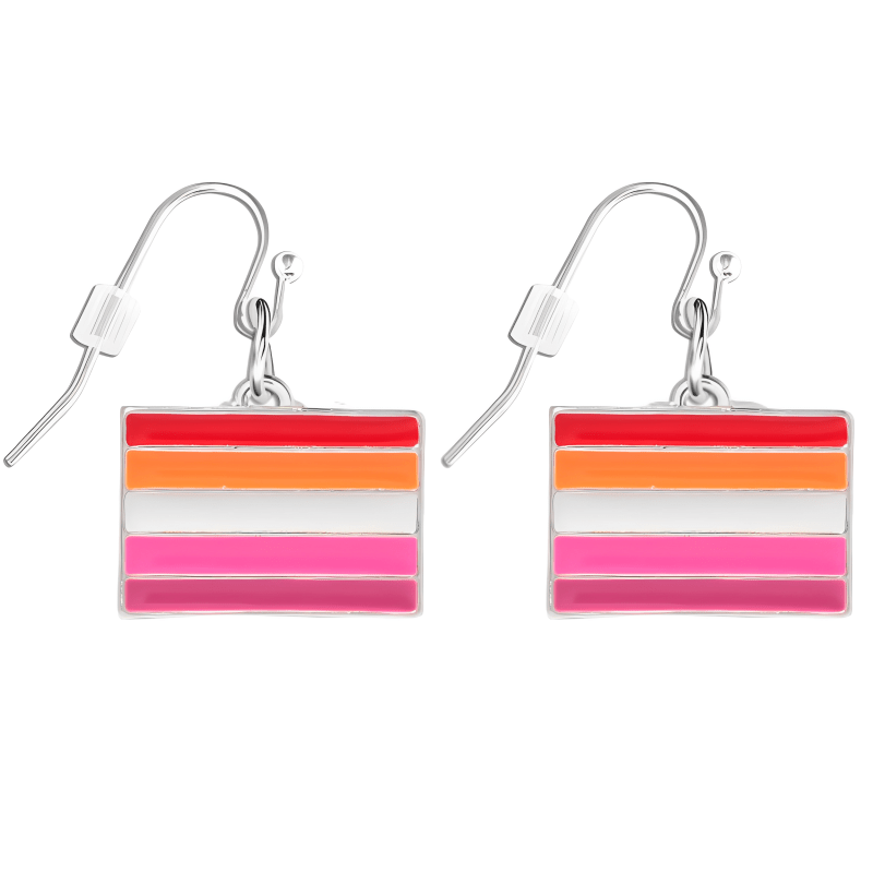 Lesbian Sunset Flag Earrings The Awareness Company