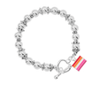 Lesbian Sunset Flag Silver Beaded Bracelets The Awareness Company