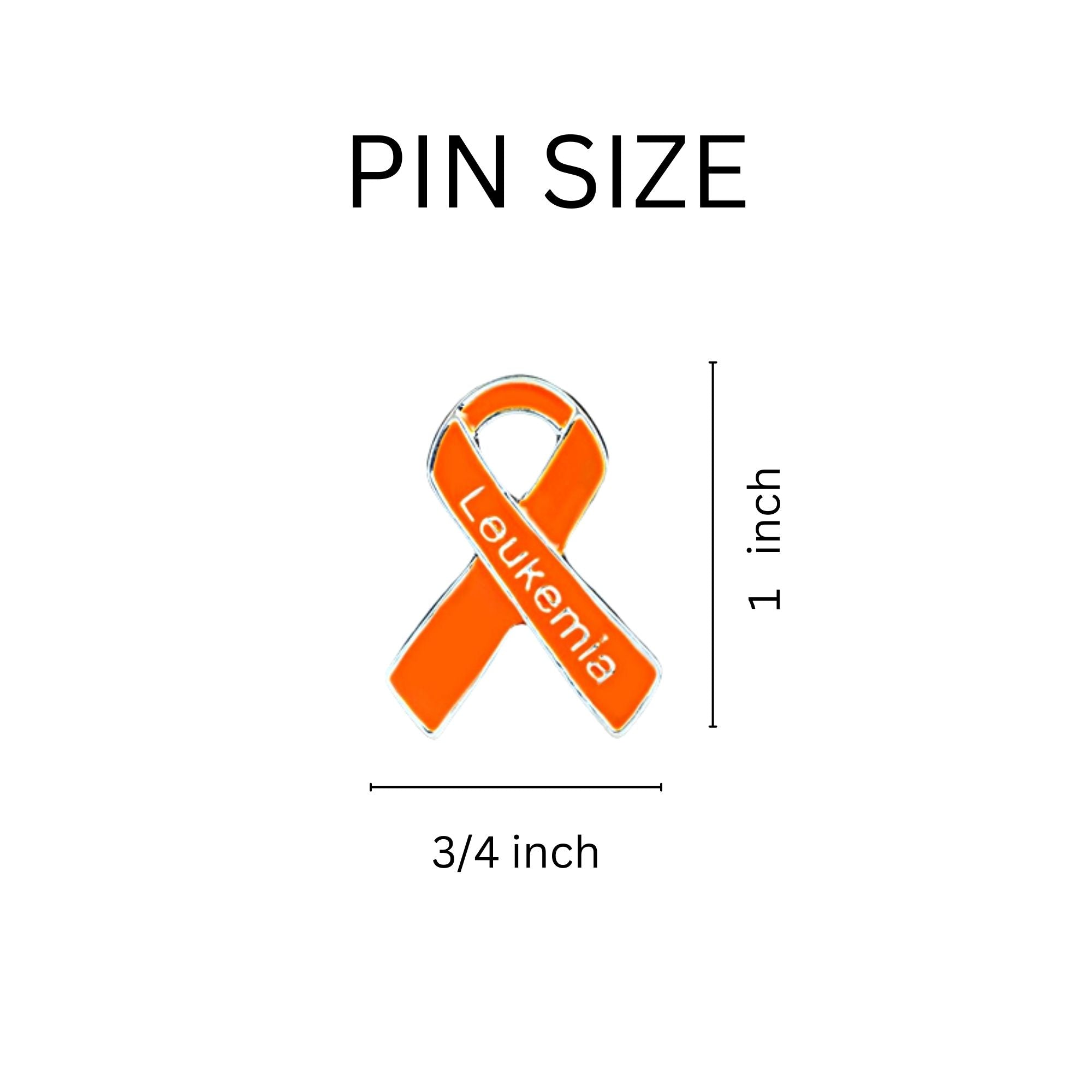 10 Pack of Orange Leukemia Awareness Ribbon Pins The Awareness Company