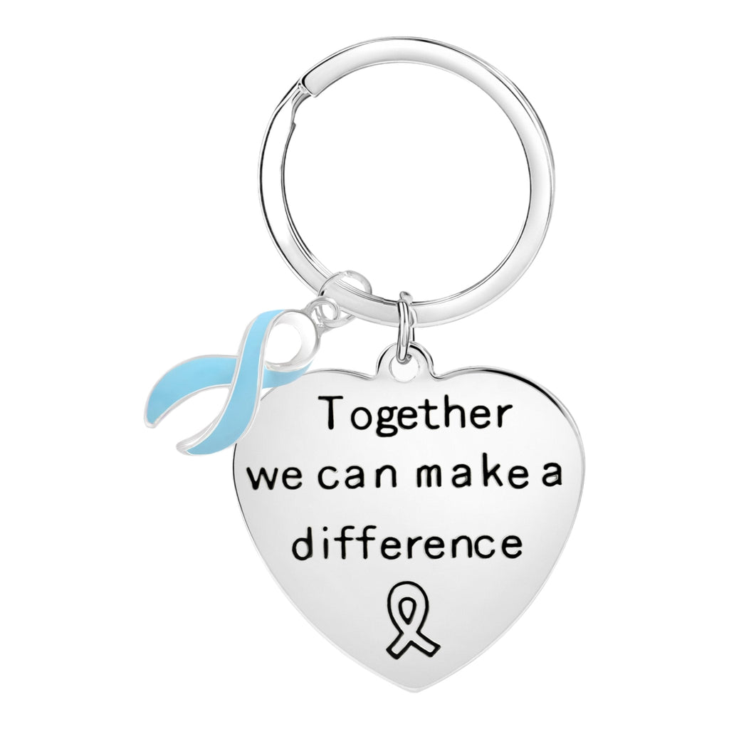 Light Blue Ribbon Key Chains The Awareness Company
