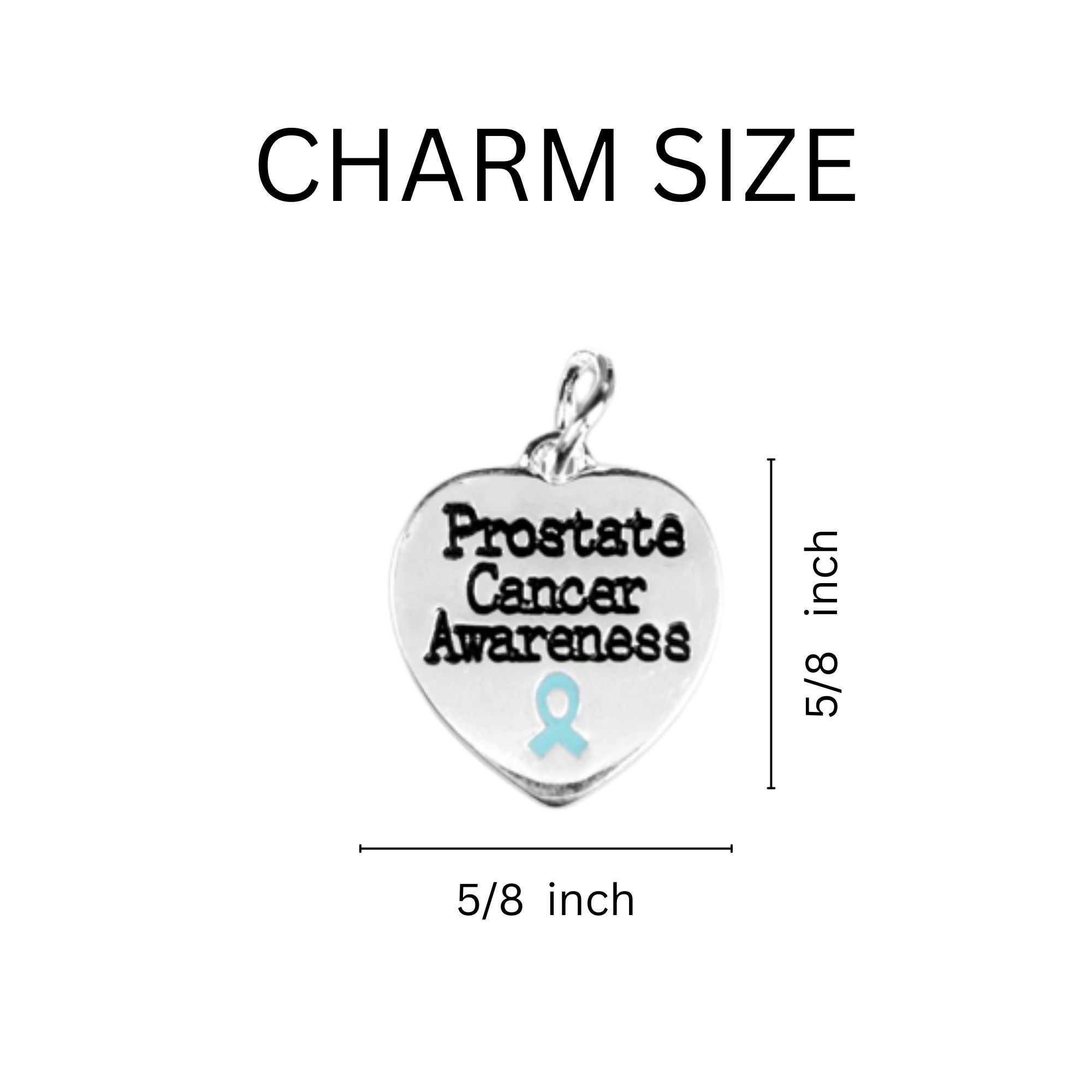 Light Blue Ribbon Prostate Cancer Heart Charm Chunky Bracelets The Awareness Company