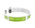 Lime Green Ribbon Hope Bangle Bracelets The Awareness Company