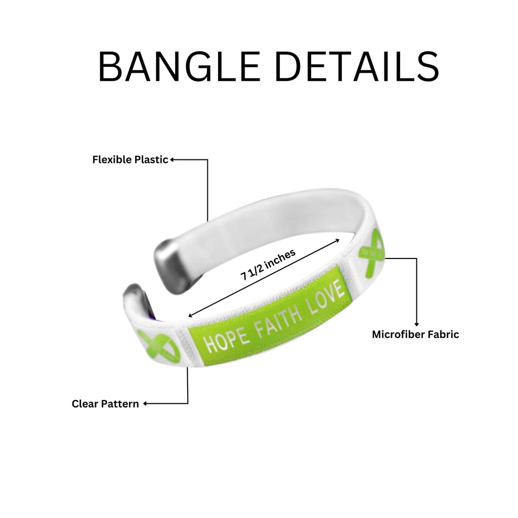 Lime Green Ribbon Hope Bangle Bracelets The Awareness Company