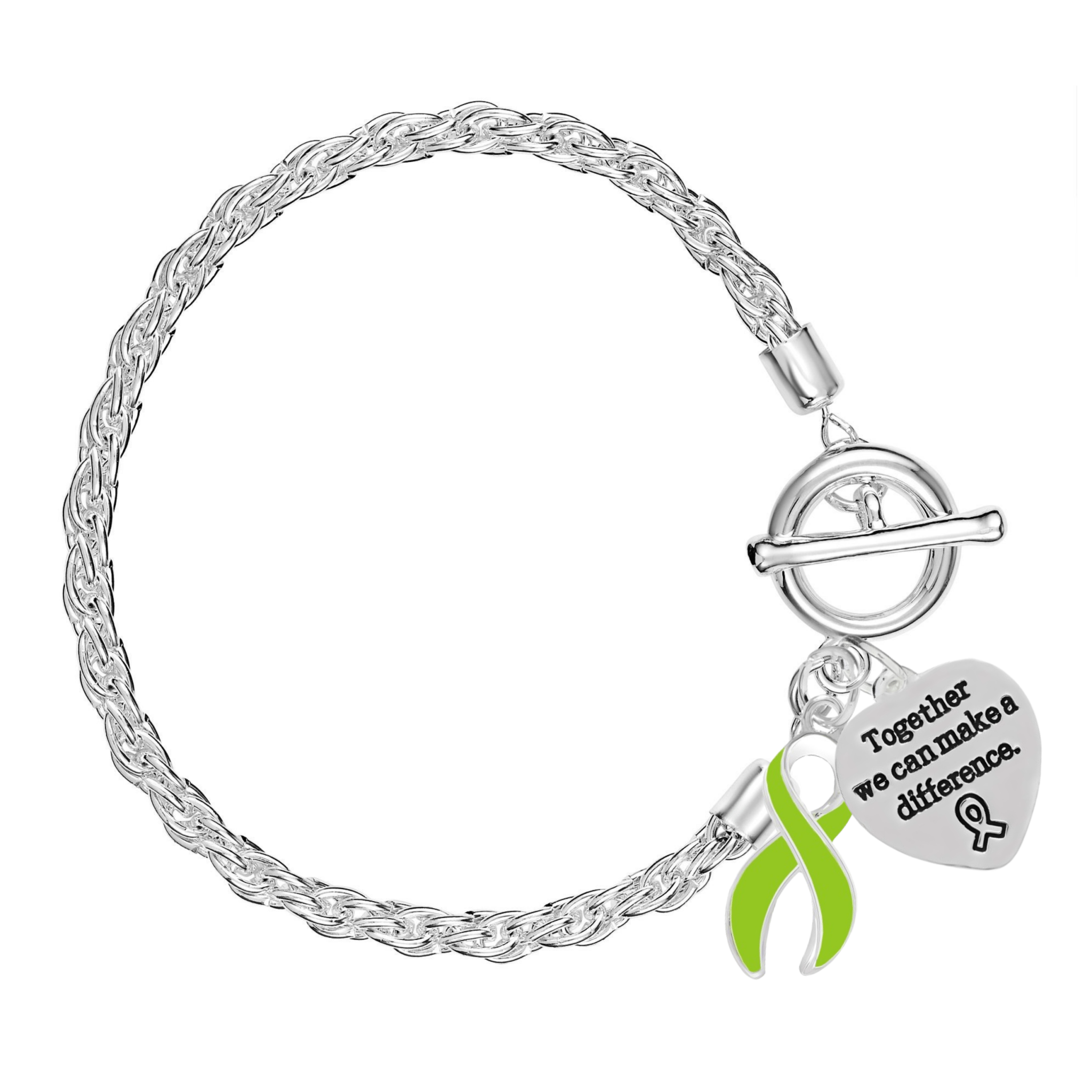 Lime Green Ribbon Make A Difference Rope Bracelets The Awareness Company