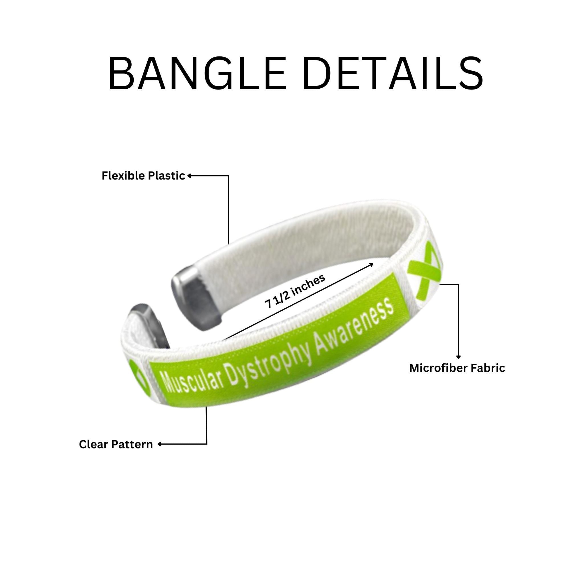 Lime Green Ribbon Muscular Dystrophy Awareness Bangle Bracelets The Awareness Company