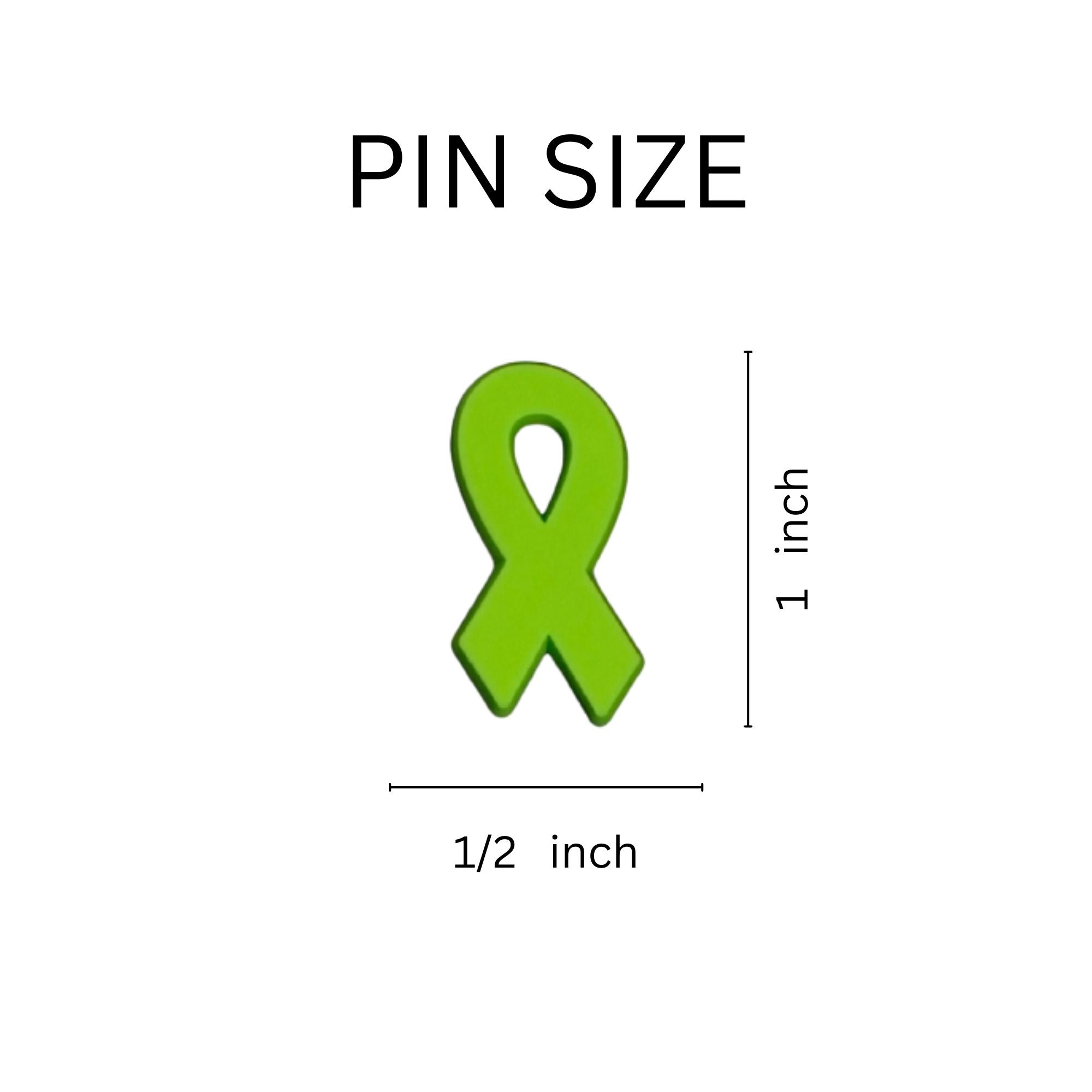 Lime Green Ribbon Silicone Pins The Awareness Company