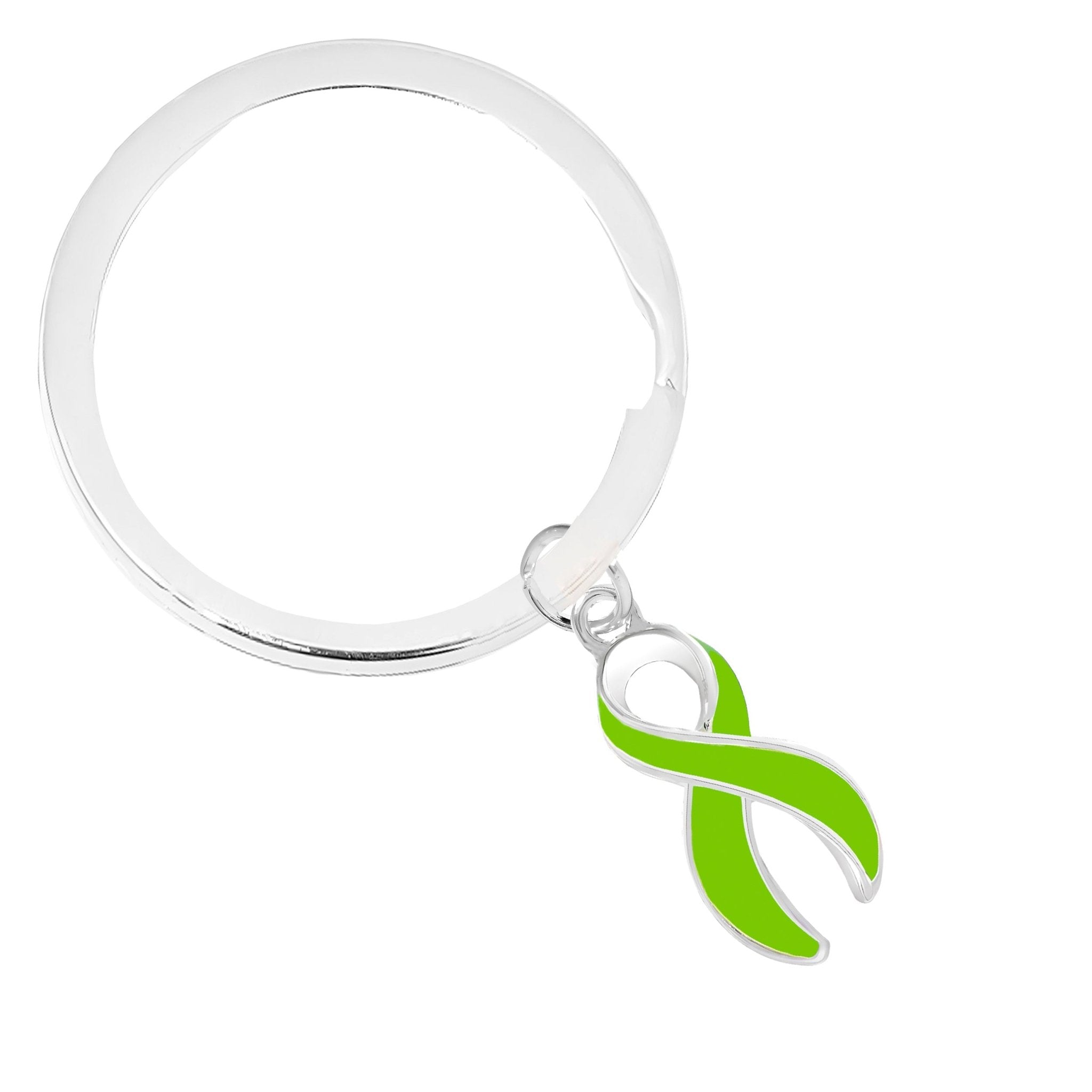 Lime Green Ribbon Split Style Key Chains The Awareness Company
